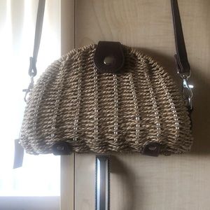 Half Circle Straw Crossbody Bag/ Clutch